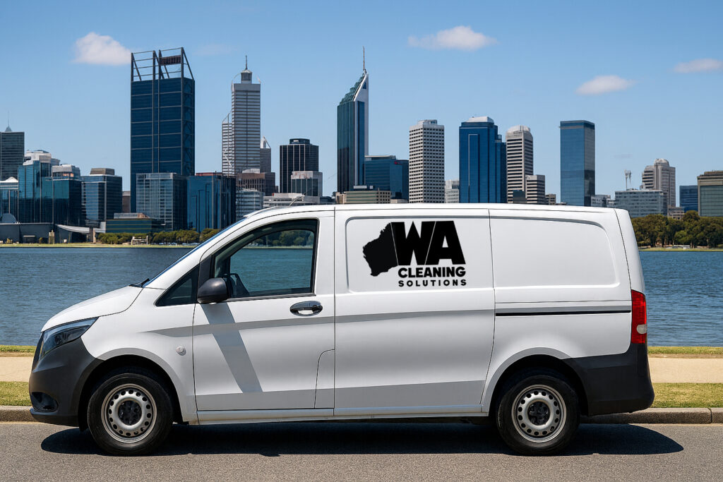 WA Commercial Cleaning Van with Perth City in the background